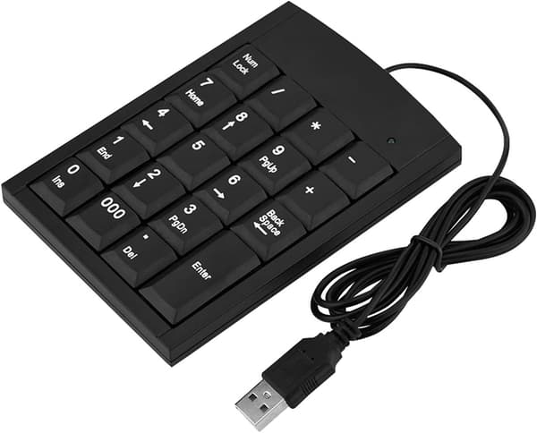 USB numerisk tastatur, bærbart mini-nummertastatur for bærbar PC, PC-datamaskin