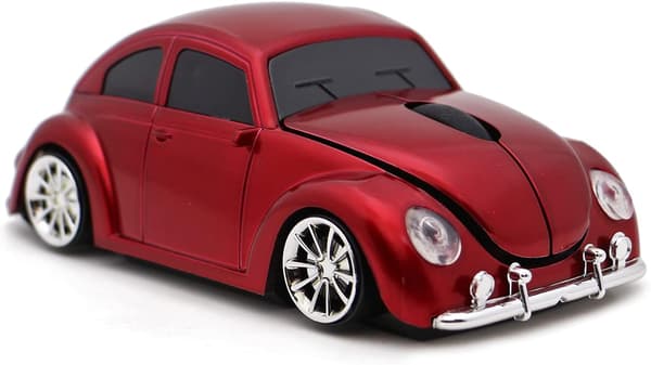 (Red) Wireless Mouse Sports Car Shape Optical Computer Mouse, ZQKLA