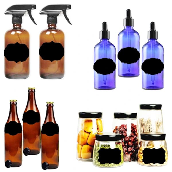 80 Kitchen Decorations with Black Labels + White Pen