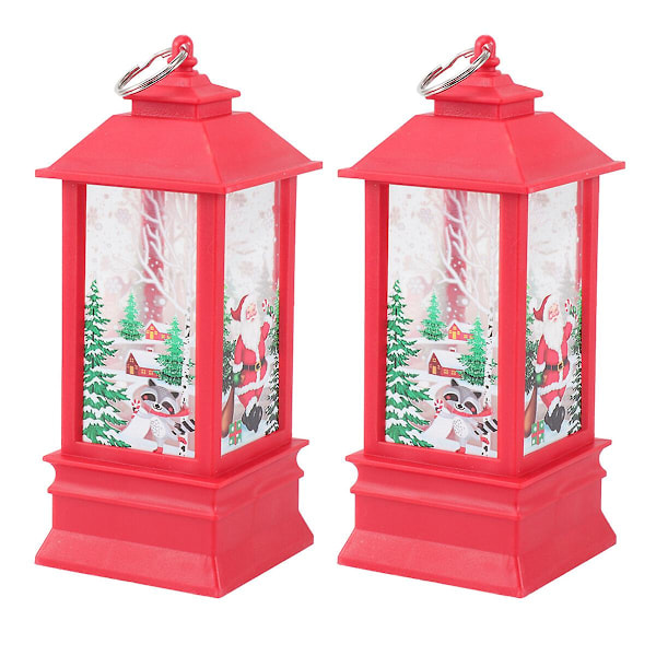 2 st Vintage Heminredning Jul LED Lykta Jul Vind Ljus Ornament Lykta Ljusstake Jul Lykta OrnamentM