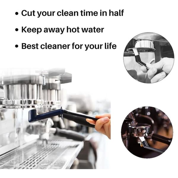 Coffee Machine Cleaning Brush with Spoon Set for Coffee Machine Group Head, 3-pack, Black