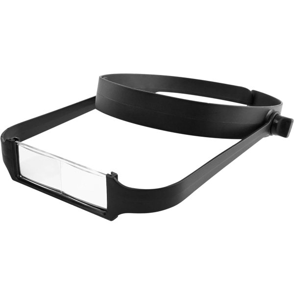 Slimline headband magnifier with 4 lenses, black