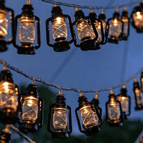 Vintage campinglanterne, petroleumslampe, blødt lys--30m-30led-atmosfærelampe