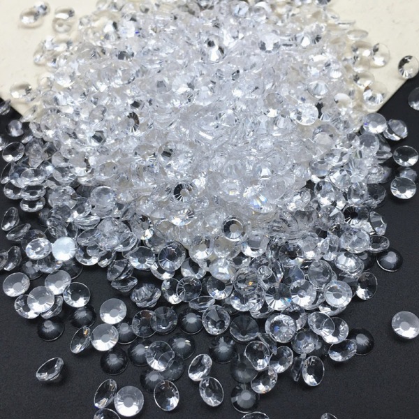 Klar 2,0 mm 1440 STK Falske plastik diamanter til vasefylder Bordstrøer, akrylkrystaller Diamantperler til håndværk (klar)