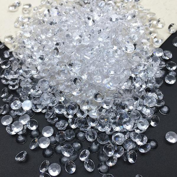Klar 2.0mm 1440 st Falska Plastdiamanter för Vasfyllning, Bordsspridning, Akryl Kristaller Diamantpärlor för Hantverk (Klar)
