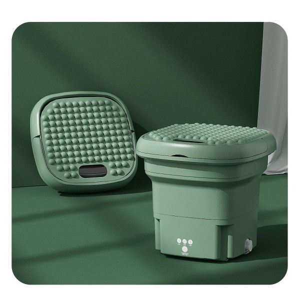 2,8l Sammenleggbar Dehydrering Vaskemaskin Liten Mini Vaskemaskin Grønn Green