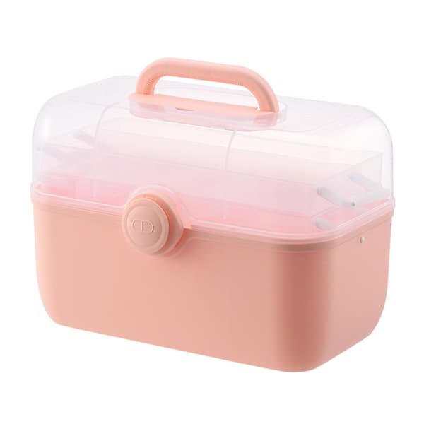 Portable Organizer Box 3 Layers Lockable Storage Container Versatile for Home School Office