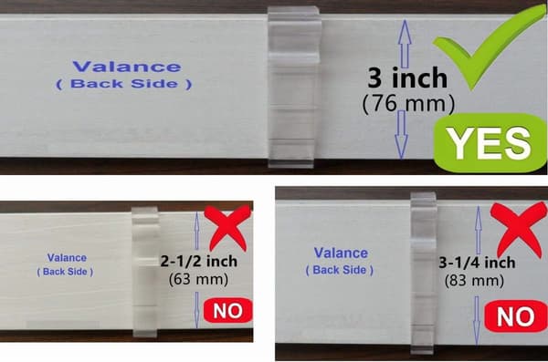 12 Pcs Hidden Valance Clips 3 Inch Wood Blind Replacement Holders Clear
