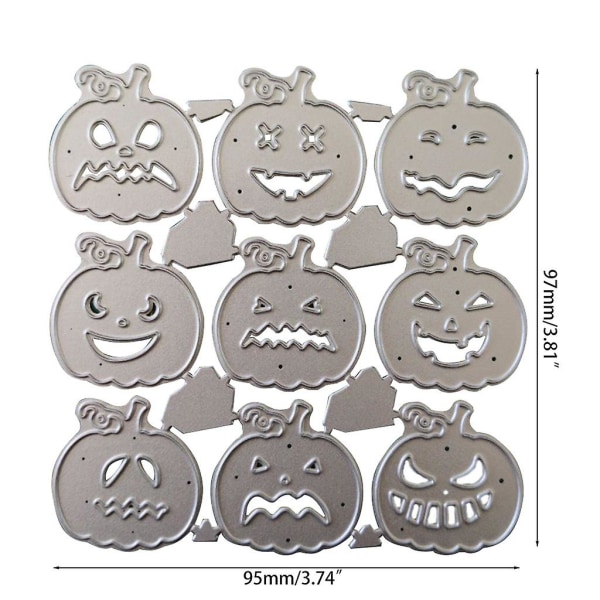 Halloween-gresskar Metallstans for Scrapbooking, DIY-album, Stempelpapir