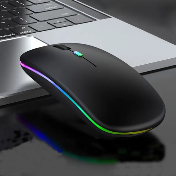 Trådløs Mus, Trådløs Mus Genopladelig 2.4g Ergonomisk Optisk Lydløs Klik, Trådløs Mus med USB og Type-c Justerbar Adapter