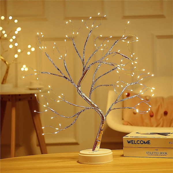 Bonsai träd bordsljus 108 led miniatyr julgran ljus batteri/ USB manövrerade justerbara grenar för hem semester dekoration