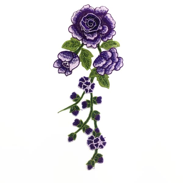Broderi Patch Varmepåføring, 8 STK Roser Blomster til Strygning Ir