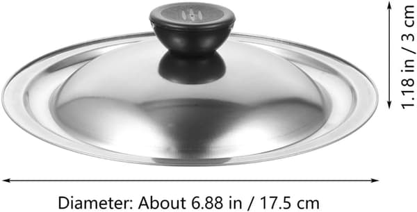 2 Pcs Mini Pot Lid Saucepan Lid 18cm Stainless Steel Universal Design Sealing Kitchen Cookware