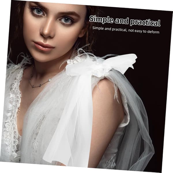 1 Pair Detachable Wedding Dress Sleeves with Elegant Bow Design, Versatile Bridal Accessory