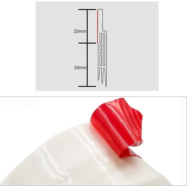 Foldbar Selvklæbende Dør 100cm X5cm Blød Silikon Termisk Lydisolering Hvid Vandafvisende Anti-støj Stop Stop Med Kold Anti-mus Insekter Luft Is