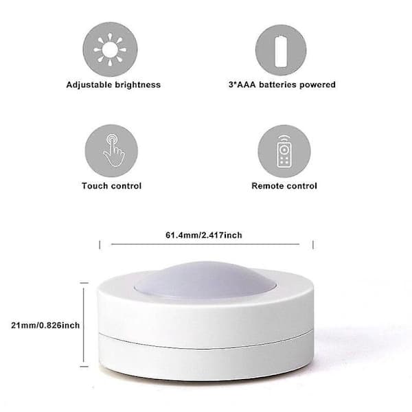 Wireless Dimmable Under Cabinet Lighting with Touch Sensor, LED Night Lights, Battery Powered Remote Control, Garden Decoration Lights, White