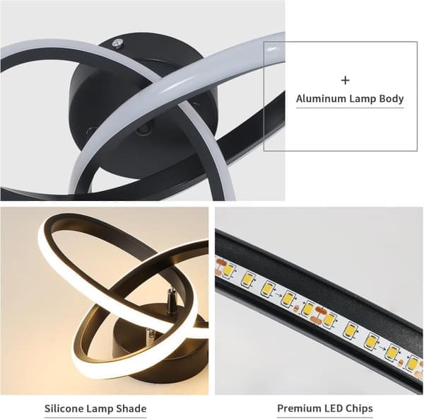 Modern LED Ceiling Light 22W, 2500LM, Clover Shape, Warm White 3000K, 25 cm
