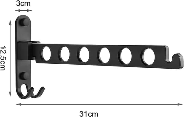 Wall Mounted Clothes Hanger, Wall Mounted Drying Rack, 90° Rotation