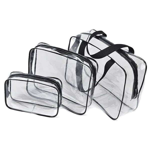 Transparent kosmetisk veske, 3 stk