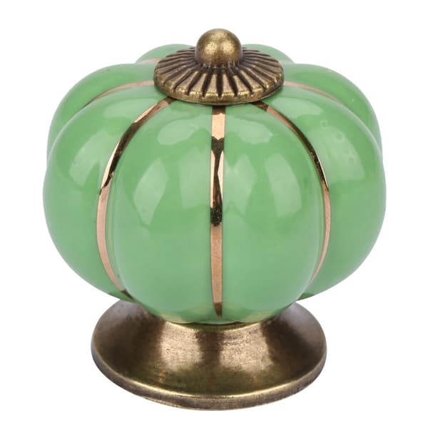 European Style Green Ceramic Pumpkin Knobs - Cabinet Drawer Furniture Handle Pull
