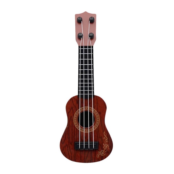Børne Ukulele Legetøj Plastik Ukulele Guitar Musikalsk Legetøj Instrumenter Undervisningslegetøj Brun 25X9X2.7CM Brown 25X9X2.7CM