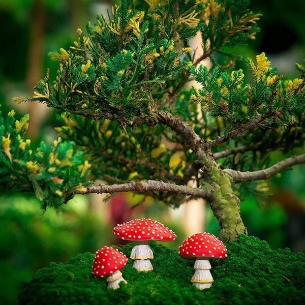 Tree Poesi Mushroom for Garden, Glow in The Dark Fairy Garden Decor Accessories, Micro Landscape, Mushroom Statue