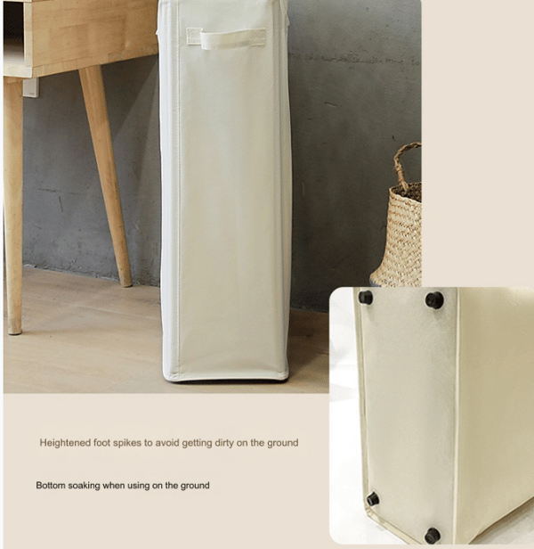Laundry Basket with Handles Foldable Laundry Hamper Thin Dirty Clothes Hamper Slim Laundry Bag Collapsible Dirty Clothes Basket Black