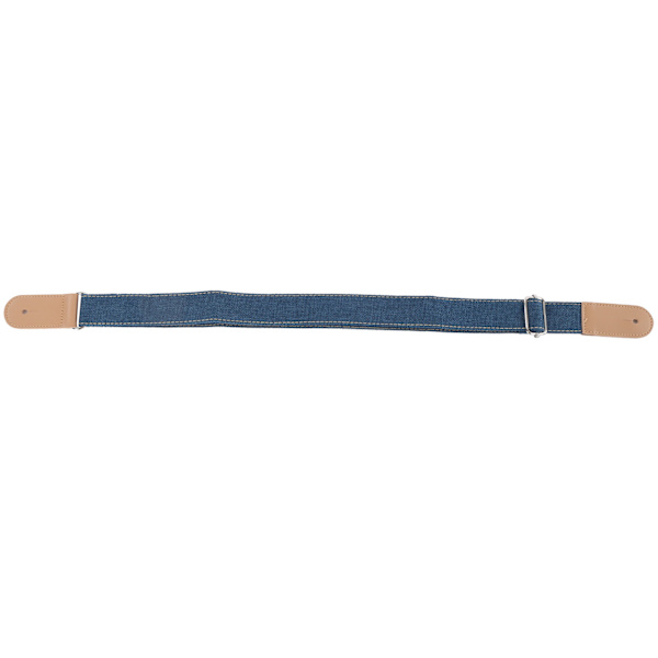 Adjustable Ukulele Strap with Sliding Buckle, Blue Cotton Linen Accessory