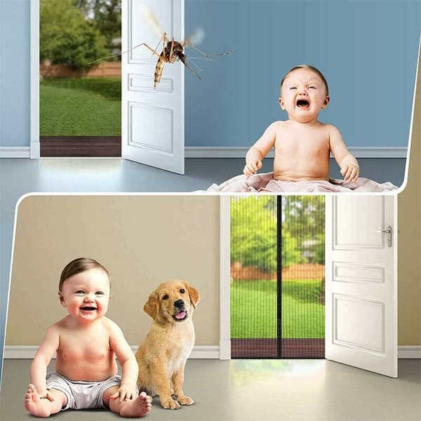 Magnetic Mosquito Net for Door, Magnetic Closure from Top to Bottom, Automatic