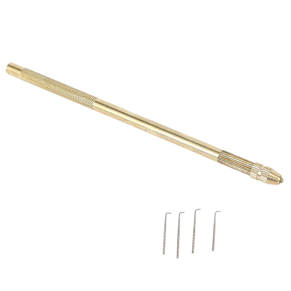 20 st Ventilerande Nålar + 1 Mässinghållare Gör/Tillverka/Reparera Spetsperuker Toupee Hårfäste Peruk Knop