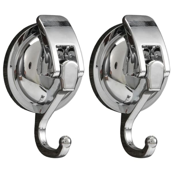 Heavy Duty Vacuum Suction Cup Hooks (2-Pack) for Bathroom Kitchen Toilet Organization