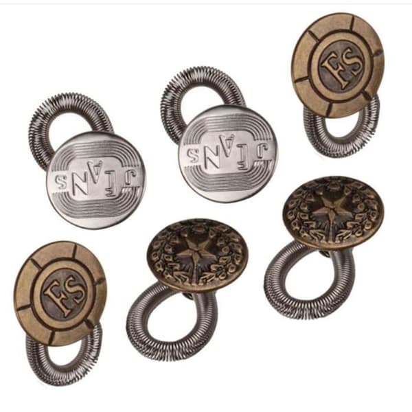 Metal Buttons for Trousers, Jeans or Skirts, Extender, Spring
