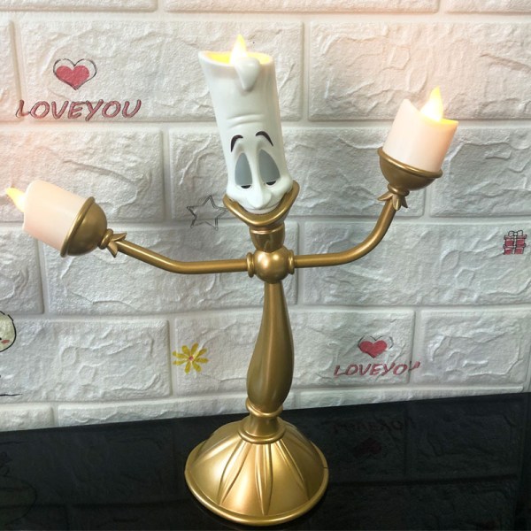 muistikirja Beauty and the Beast kynttilänjalka Kynttelikkö LED-valo hääpöytään joulujuhlien kodin sisustamiseen, kultaa