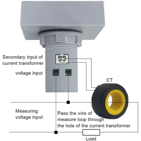 Enkeltfaset AC Mini Amperemeter Voltmeter Wattmeter Frekvensmåler