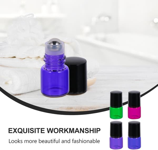 40 st 1 ml eteriska oljor rullflaskor set med kula och svart kork, glasparfym roll-on behållare för aromaterapi personlig vård