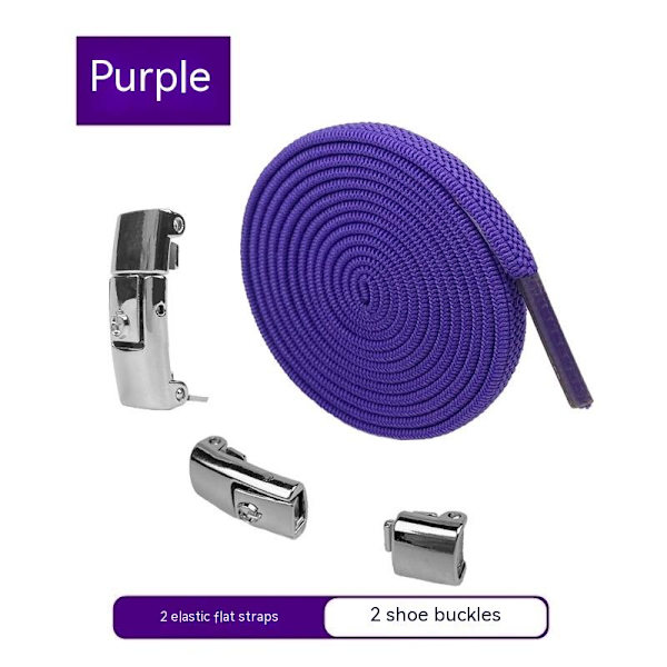 Laiskat eivät tarvitse nauhojen solmimista, ja joustava paine pitää nauhojen soljet kiinni. Violetti 6 mm leveä