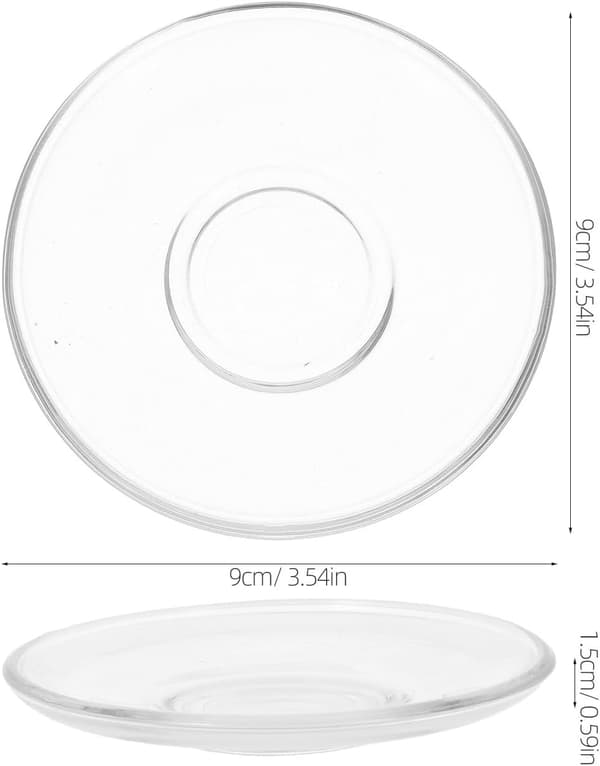6 stk. glasunderlag 9x9 cm runde underkopper til snackopbevaring og sofabordsdekoration