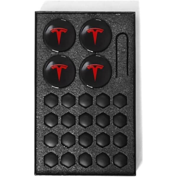 Hjulnavkapsler til Tesla Model 3 Y, røde fælgkapsler, nem installation, ridsefaste