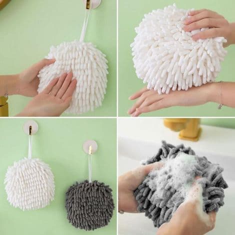Chenille towel, soft and fluffy microfiber towel, small hanging absorbent quick-drying towel for kitchen, bathroom and toilet