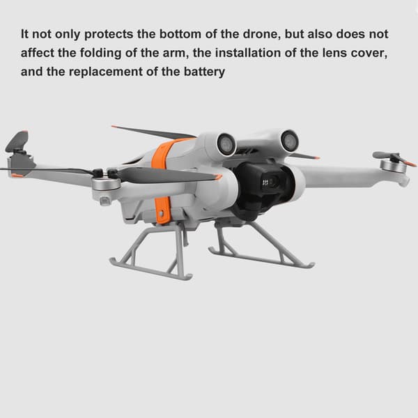 Drone Landing Gear Legs Foldable Height Extended for Mini 3 Pro Drone Orange