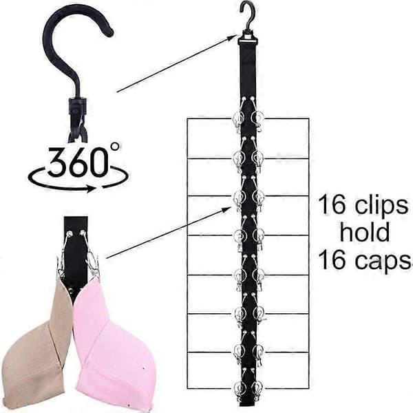 Hanging Cap Organizer for Closet, 16 Baseball Caps, Hat Storage Organizer with