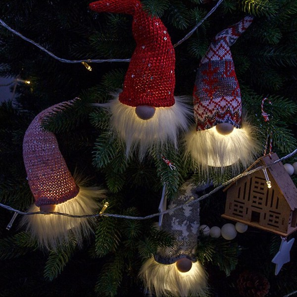 Christmas Gnomes 5-Pack LED Light Up Girls Baby Shower Bursdagsgaver