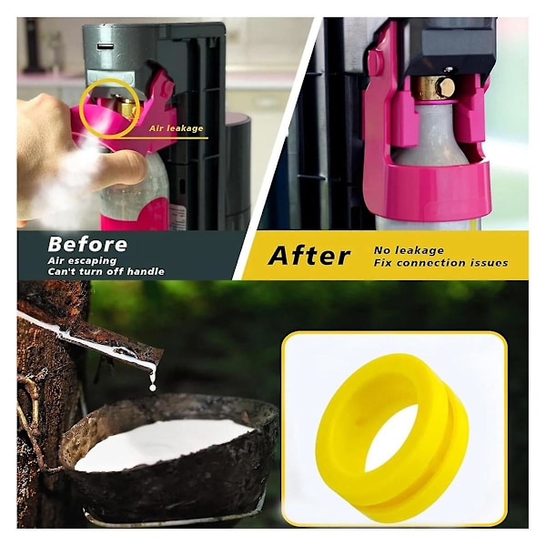 3 stk. O-ring Soda Maskin Markør Erstatningsforseglingssett Pakninger for DUO Terra ART Quick Connect CO2-sylinder