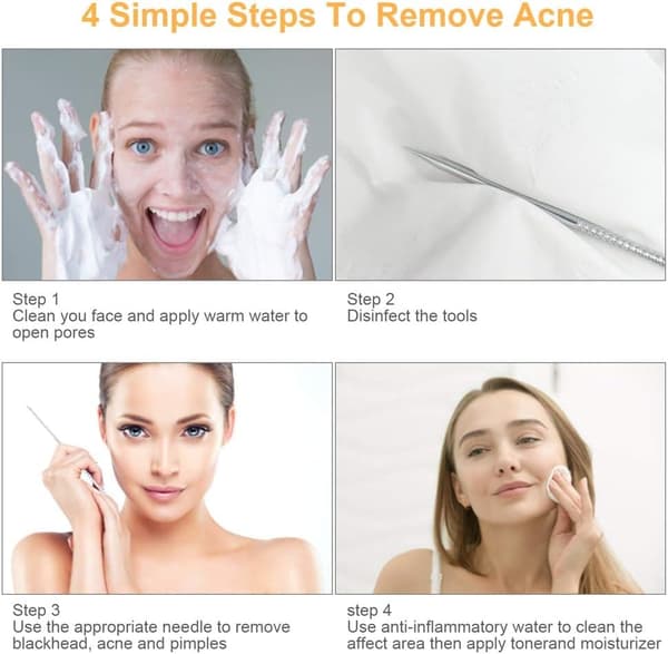 Blackhead Remover Kit med 10 deler i rustfritt stål