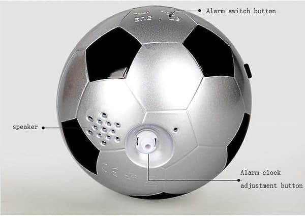 (Silver) Creative Children's Alarm Clock Student Simple Football Clock