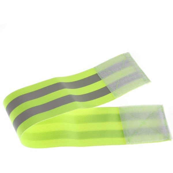 Grønne 6X elastiske reflekterende armbånd, sikkerhetsrefleksbånd for turgåing, sykling, hund, turgåing, jogging, sykling, justerbar høy V