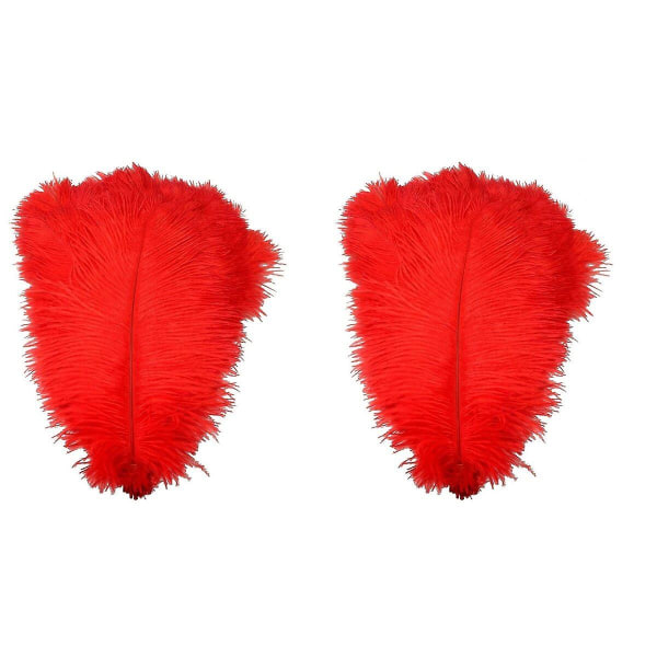 30 Pcs  30-35cm Artificial Ostrich Feathers Decoration Feathers For Wedding Party Mask Dress(red)20