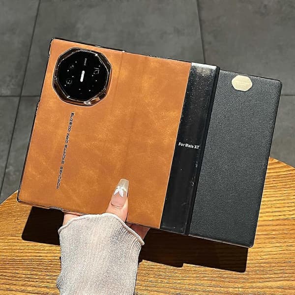 Til Huawei Mate XT Ultimate Deksel Saueskinnskinn+PC Telefondeksel