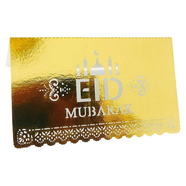 100 kpl Paperinen postikortti Ramadan Party -istuintaulukko Kutsu Cutout Menu Board Lomakoristeet Heijastava kulta