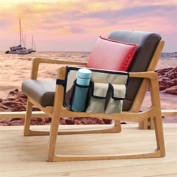 （Khaki）Campingstol Hengende Veske Armlene Side Organizer Strand Multi